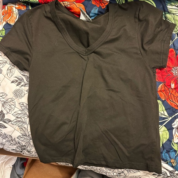 Olivia Rae Tops - Olivia Rae Black V-Neck Short Sleeve Tee